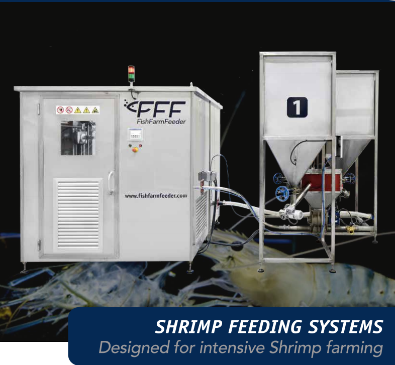 Catalog intensive shrimp feeding systems. Fish Farm Feeder