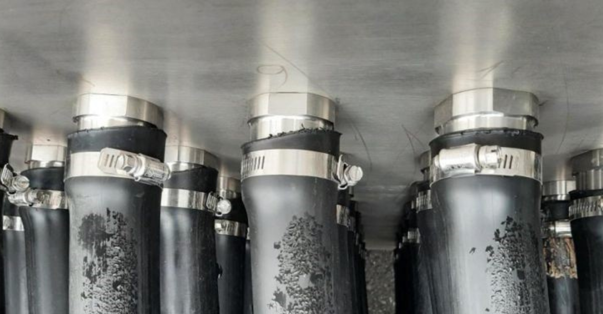 Damaged feeding pipes at fish farm